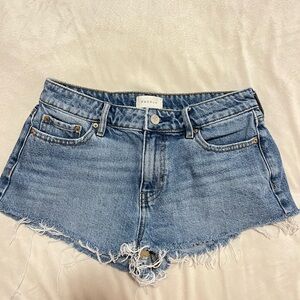 PacSun Medium Wash Denim Frayed Hem Shorts